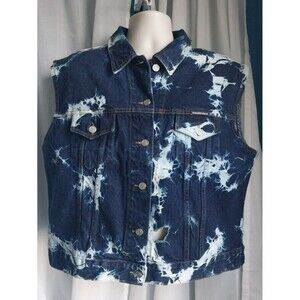 Vintage Men's 2XL Denim Vest Acid Wash  Parkers Jeans